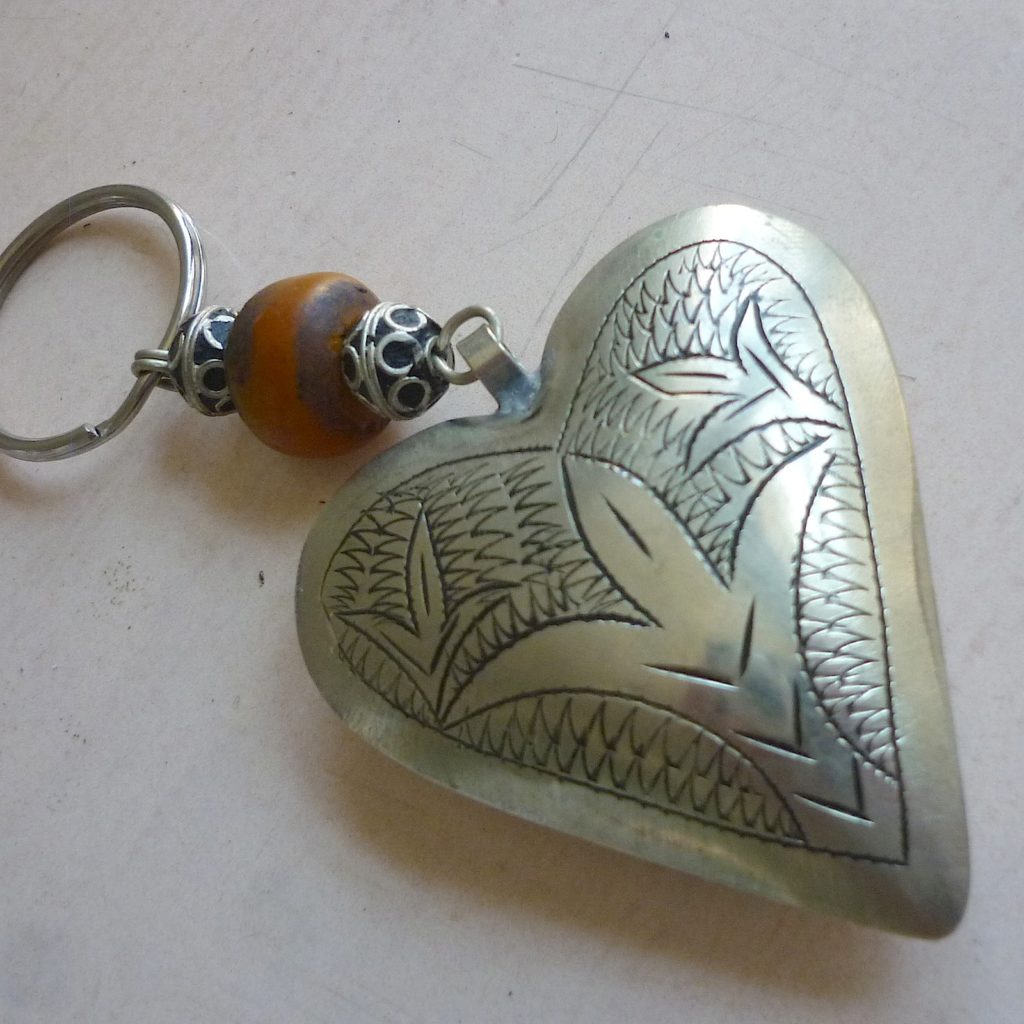Schlüsselanhänger Silber Herz aus Maillechort Silber