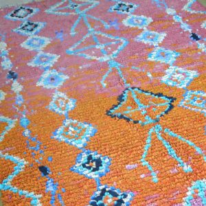 Handgeknüpfter vintage Teppich 'Boucherouite' - Berber Marokko