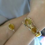 Gehäkeltes Armband mit Einzel Lünette Edelstein – Bild 15