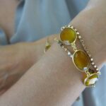 Gehäkeltes Armband mit plated Hexagon Perlen
