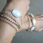 Gehäkeltes Armband mit Einzel Lünette Edelstein – Bild 9