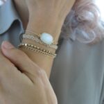 Gehäkeltes Armband mit Einzel Lünette Edelstein – Bild 8
