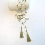 Gehäkelte Kette mit Pompon - green line – Bild 4