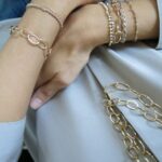 Armband aus größeren plated Gold Ovalen – Bild 6