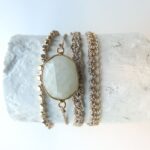 Gehäkeltes Armband mit Einzel Lünette Edelstein – Bild 10