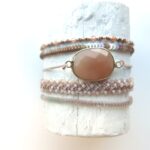 Gehäkeltes Armband mit Einzel Lünette Edelstein – Bild 6