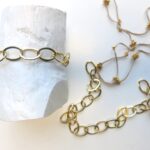 Gehäkelte Kette mit größeren plated Gold Ovalen – Bild 5