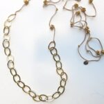 Gehäkelte Kette mit größeren plated Gold Ovalen – Bild 4